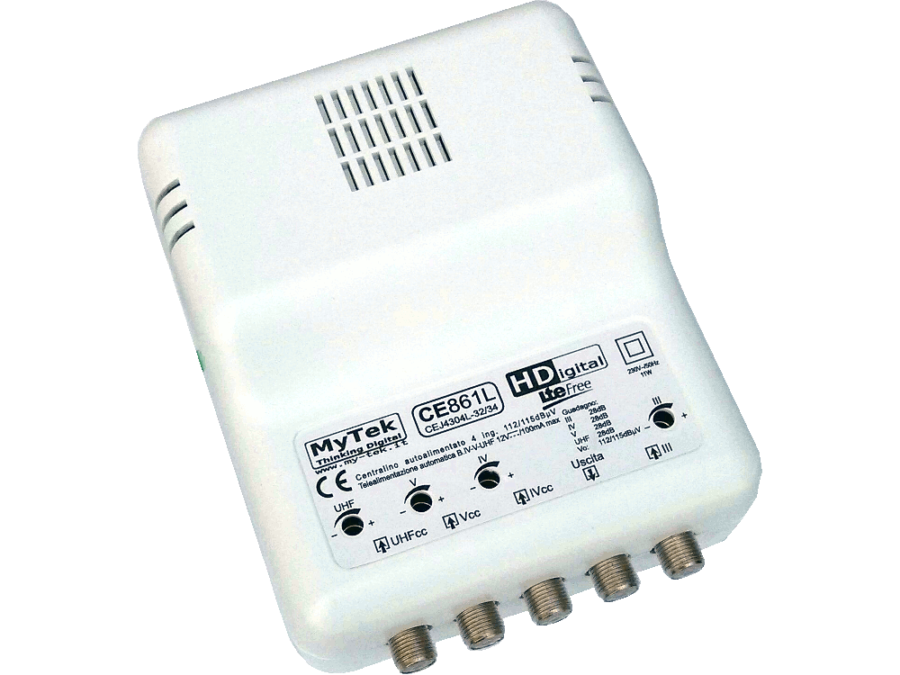 Centralino 4 ing III  -  21:32  -  34:48  -  21:48 40dB 4R 112/115dBuV con filtro LTE 5G