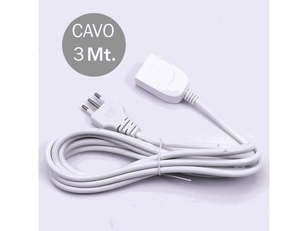 3M EXTENSION CABLE SINGLE PLUG 10A (POLYBAG WITH CARD PACKAGE) - WHITE