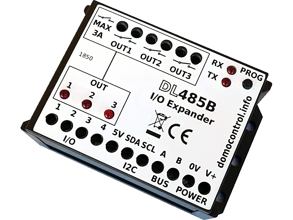 DL485BPLC - Expander based with DANBUS protocol and PLC 4 I / O + I2C + 3 Relay Outputs - Complete with container