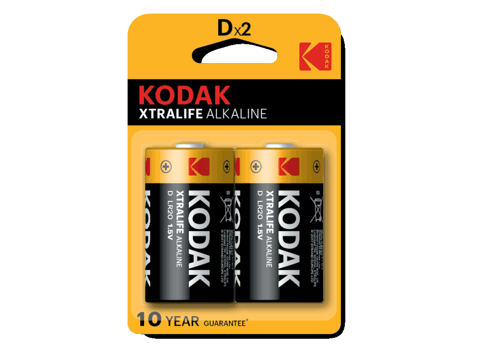 Kodak XTRALIFE alkaline D battery (2 pack)