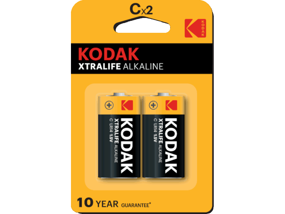 Batteria Kodak XTRALIFE Alcalina Mezza Torcia  LR14 C - Blister da 2 pezzi