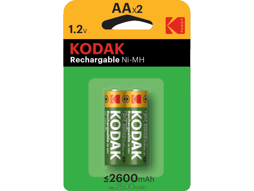 Kodak rechargeable Ni-MH AA battery 2600mAh (2 pack)