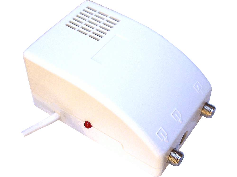 Amplificatore di linea autoalimentato 1 ing VHF+UHF 16/13dB 2R 105/110dBuV