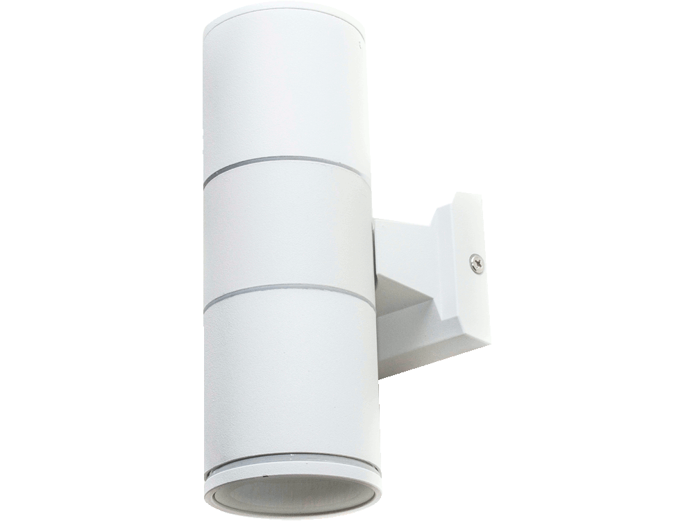 Applique a parete Bianco per esterno versione elegante. Supporta 2 lampadina GU10