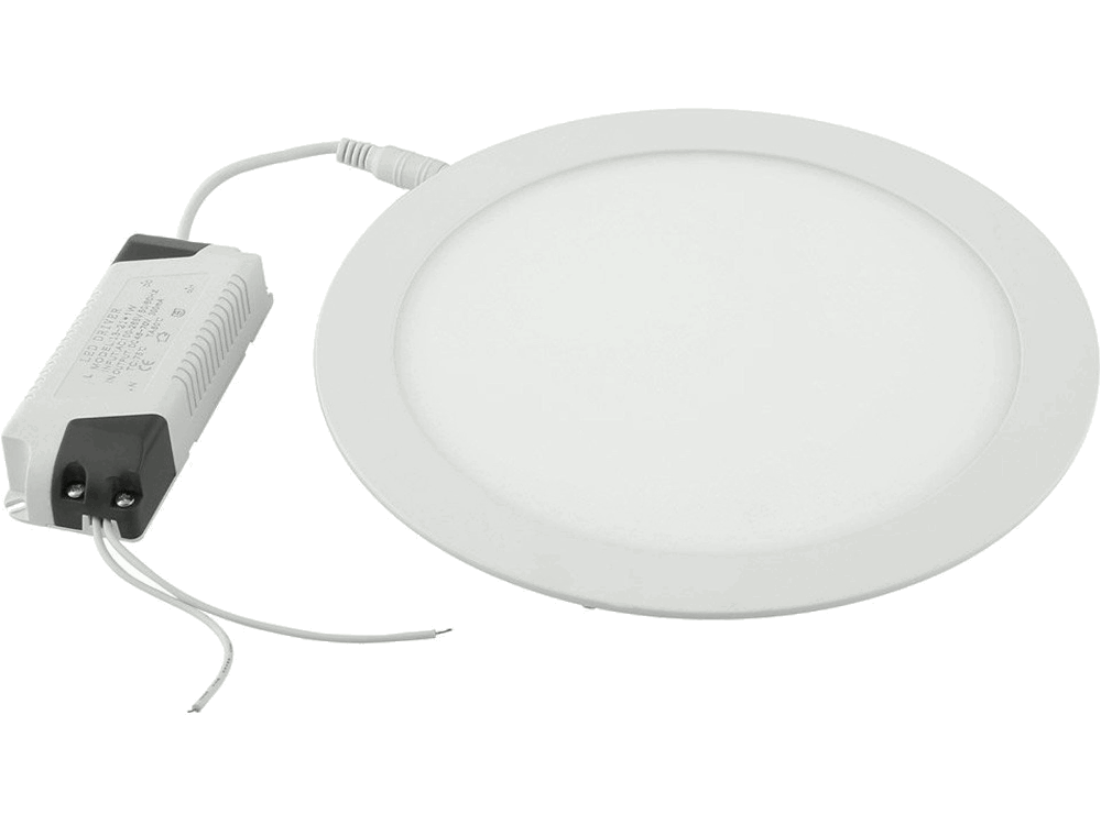 Pannello LED piatto bianco tondo ad incasso 18W 6500K