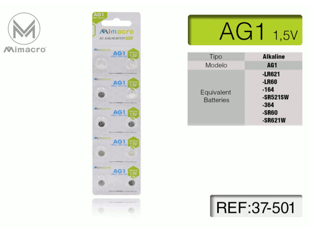 Blister batterie alcaline AG4 1,5V 10Pz/blister - LR626 / 377 / 177