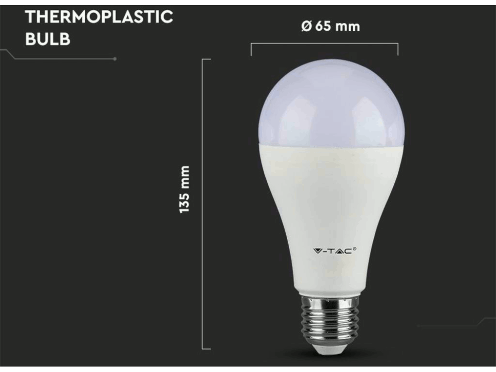 Lampadina LED Chip Samsung E27 15W A65 3000K - 1200 LUMEN